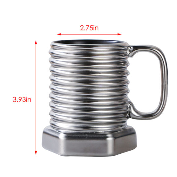 Screw Shape Ceramic Coffee Mug – 3D Porcelain Twist Design