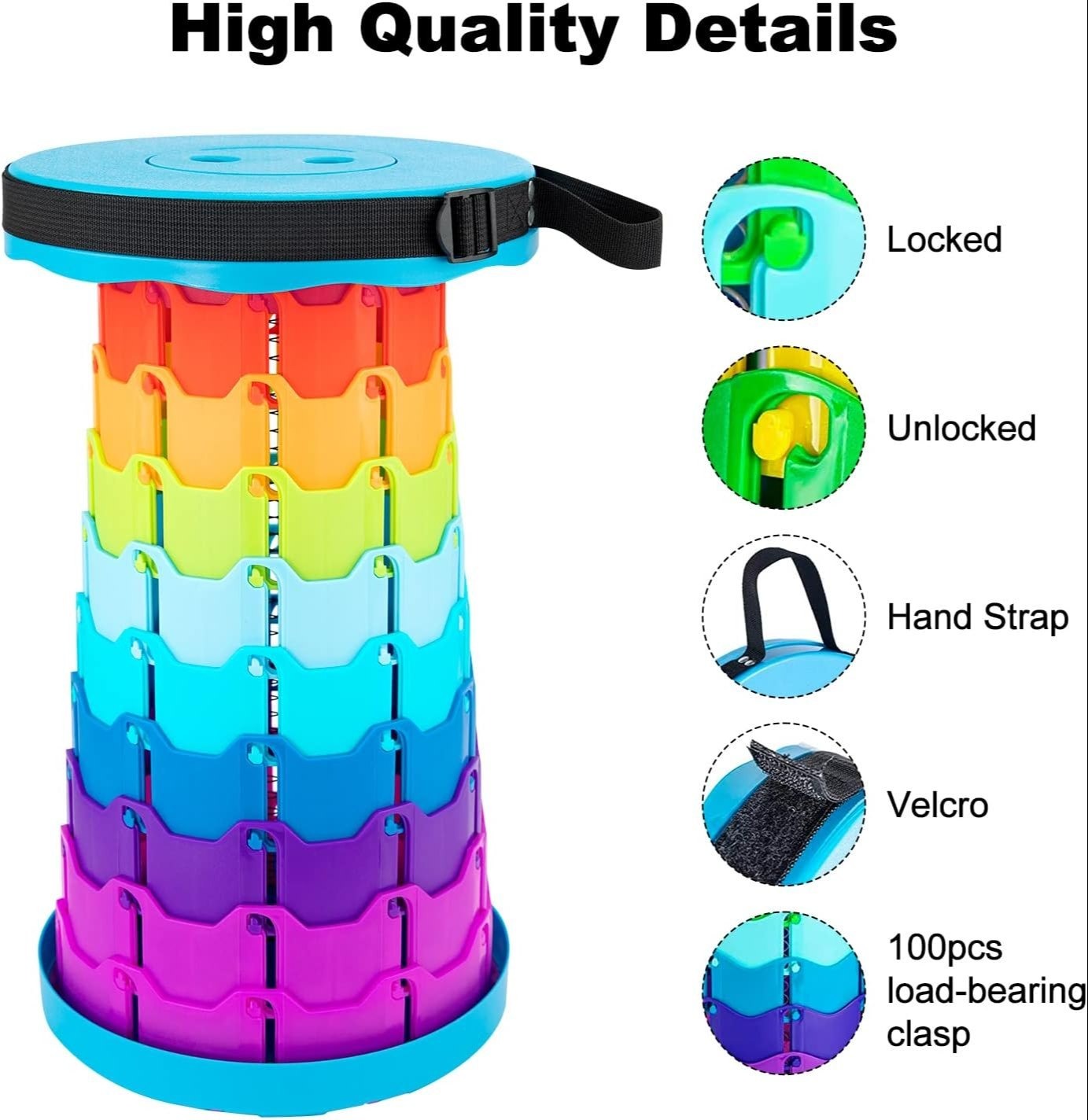 Portable Telescopic Folding Stool – Lightweight Travel Seat - Image 3