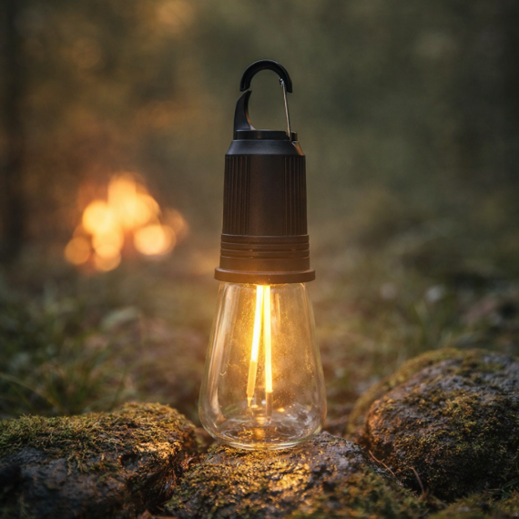 T02 Portable Hanging Camping Lamp – Type-C Rechargeable LED Bulb