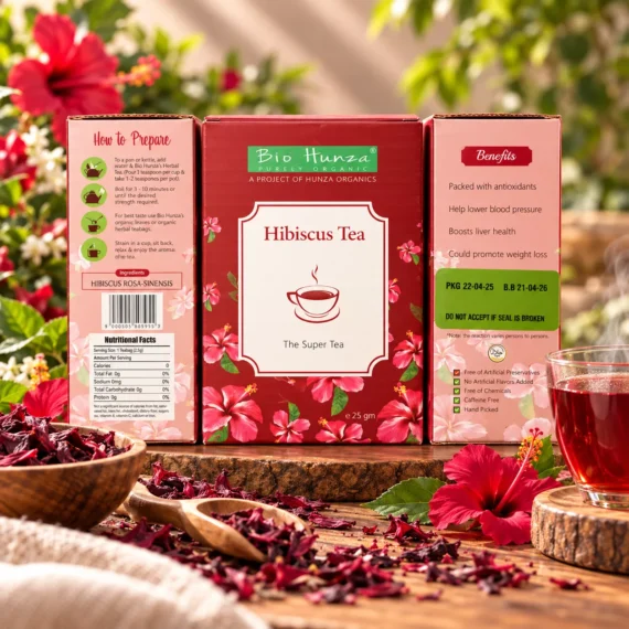 Organic dried hibiscus flower tea 25g pouch for blood pressure support