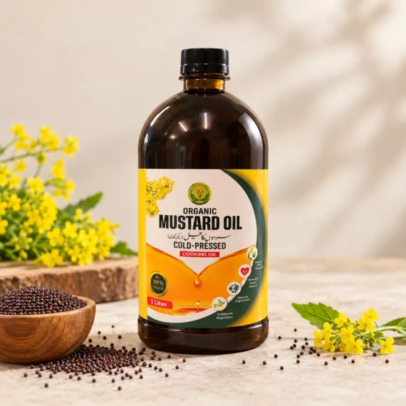 Organic cold pressed mustard oil 1 liter bottle for cooking and hair care