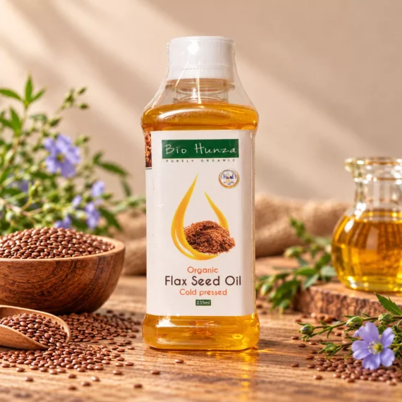Organic cold pressed flaxseed oil 235ml rich in omega-3 fatty acids