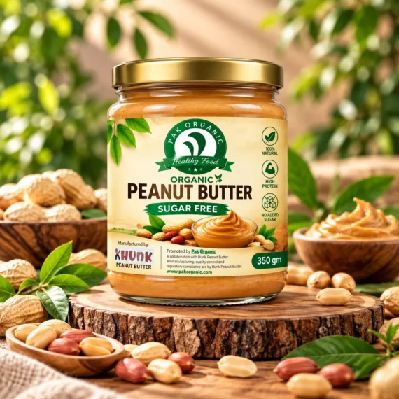 Sugar free organic creamy peanut butter 350g glass jar high protein