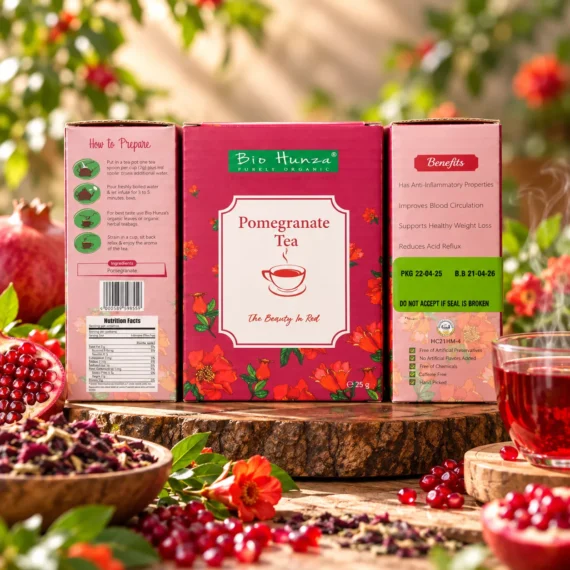 Antioxidant pomegranate fruit and peel herbal tea 25g pouch