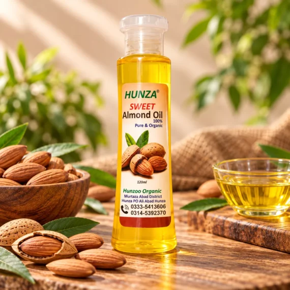 Pure sweet almond oil 120ml bottle for facial skin and scalp nourishment