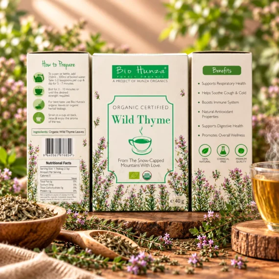 Certified organic wild alpine thyme tea 25g for respiratory comfort